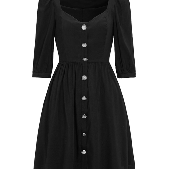 JNSQ Anne Dress--A Scoop Neck Button Front Dress - Picture 3 of 4